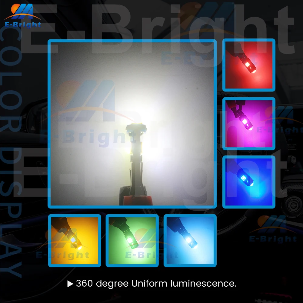 10PCS T5 W3W PCB 3030 3 Led Car Dashboard Bulbs Warming Instrument Lights Indicator 12V DC White Ice Blue Red Green Amber Pink