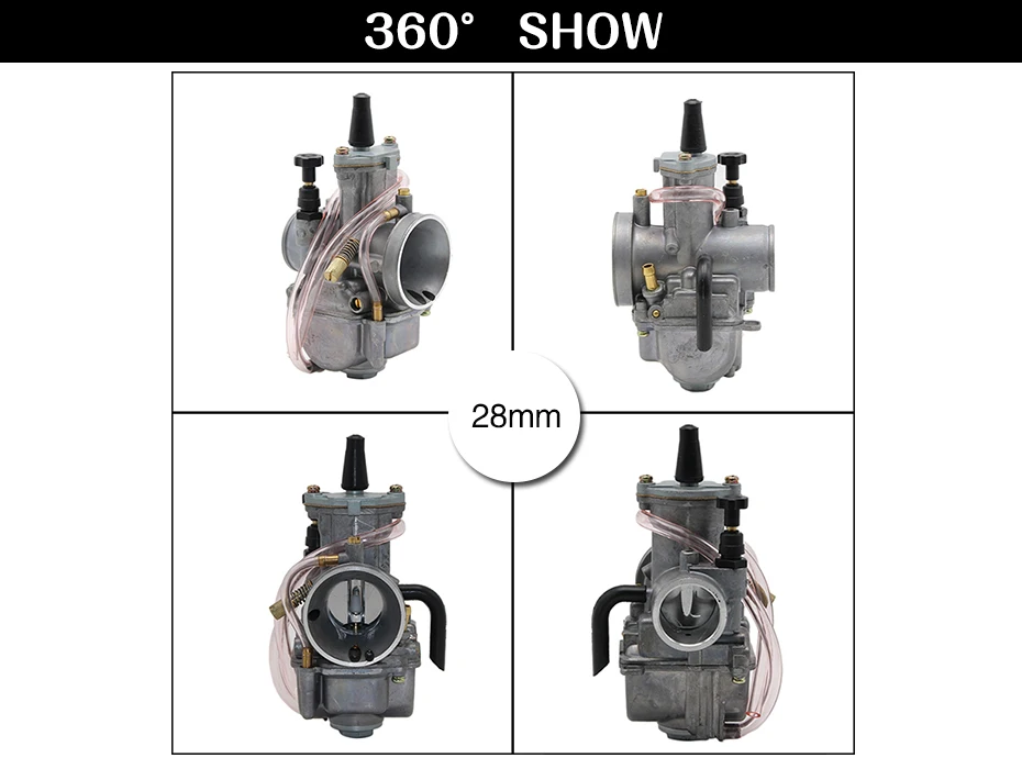Sclmotos- PWK 21 24 26 28 30 32 34mm KEIHI KOSO Carburetor Carb With Power Jet 2T 4T For Yamaha For Kawasaki Cafe Racer Moped