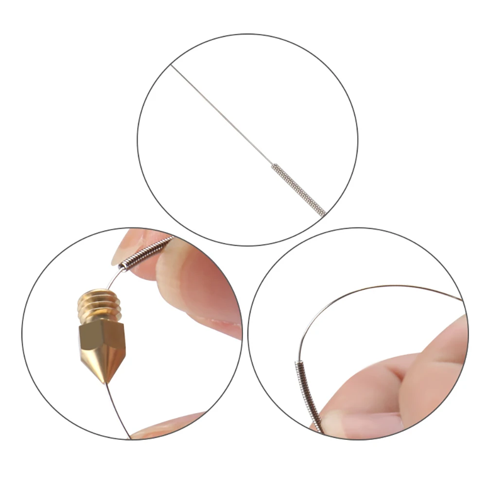 10ps Stainless Steel Cleaning Needle Nozzle for Drills 0.2/0.3/0.4/0.5/0.6-1.2mm PCB Drill Bit Drill 3D Printer Parts