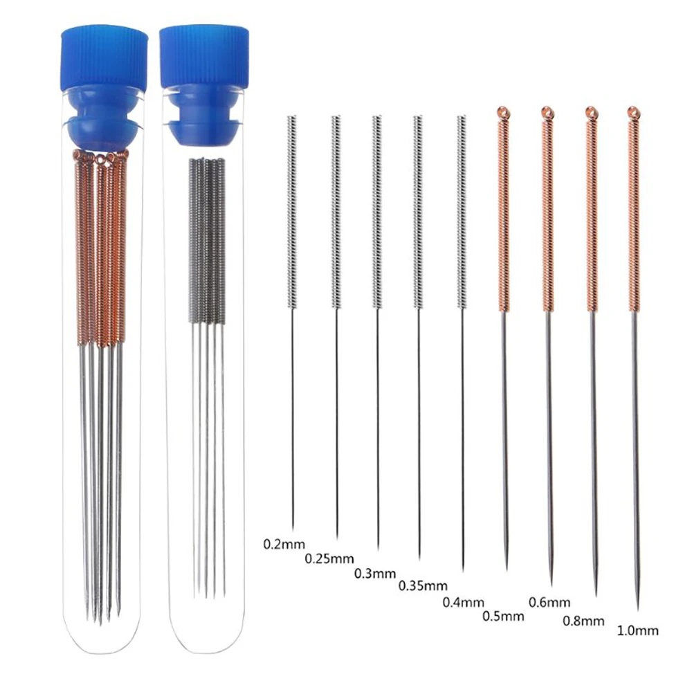 10ps Stainless Steel Cleaning Needle Nozzle for Drills 0.2/0.3/0.4/0.5/0.6-1.2mm PCB Drill Bit Drill 3D Printer Parts