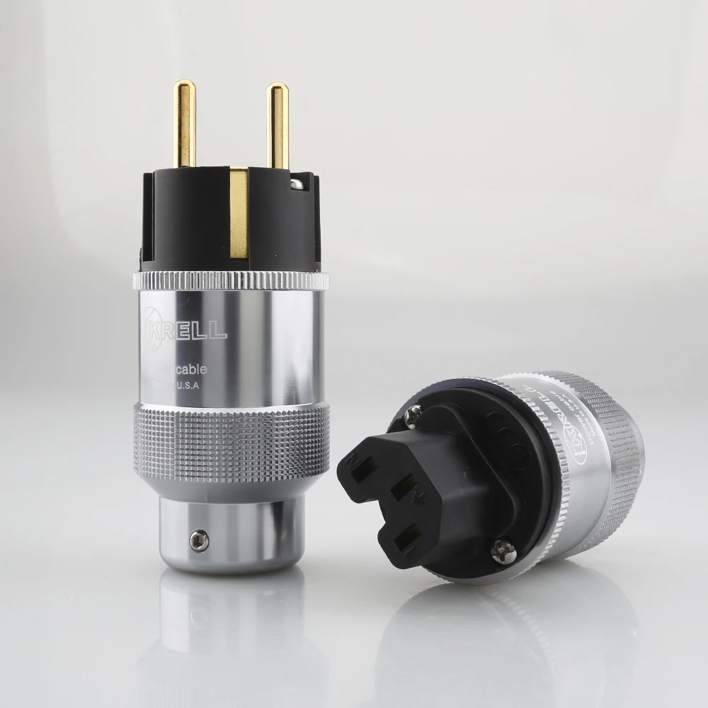 New Hi-End Gold Plated US/EU Power Plug IEC Audio Connector HiFi AC Power Cord Plugs For Audiophile DIY Mains Cable