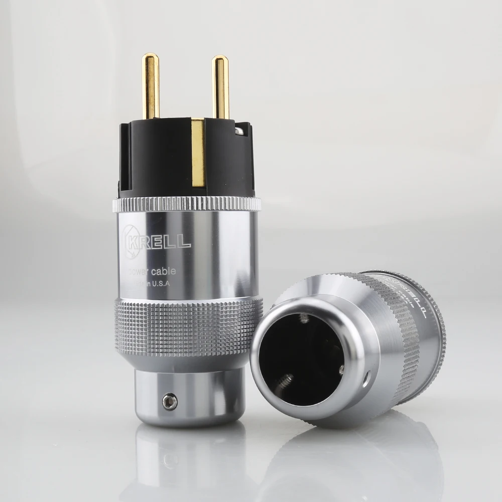 New Hi-End Gold Plated US/EU Power Plug IEC Audio Connector HiFi AC Power Cord Plugs For Audiophile DIY Mains Cable