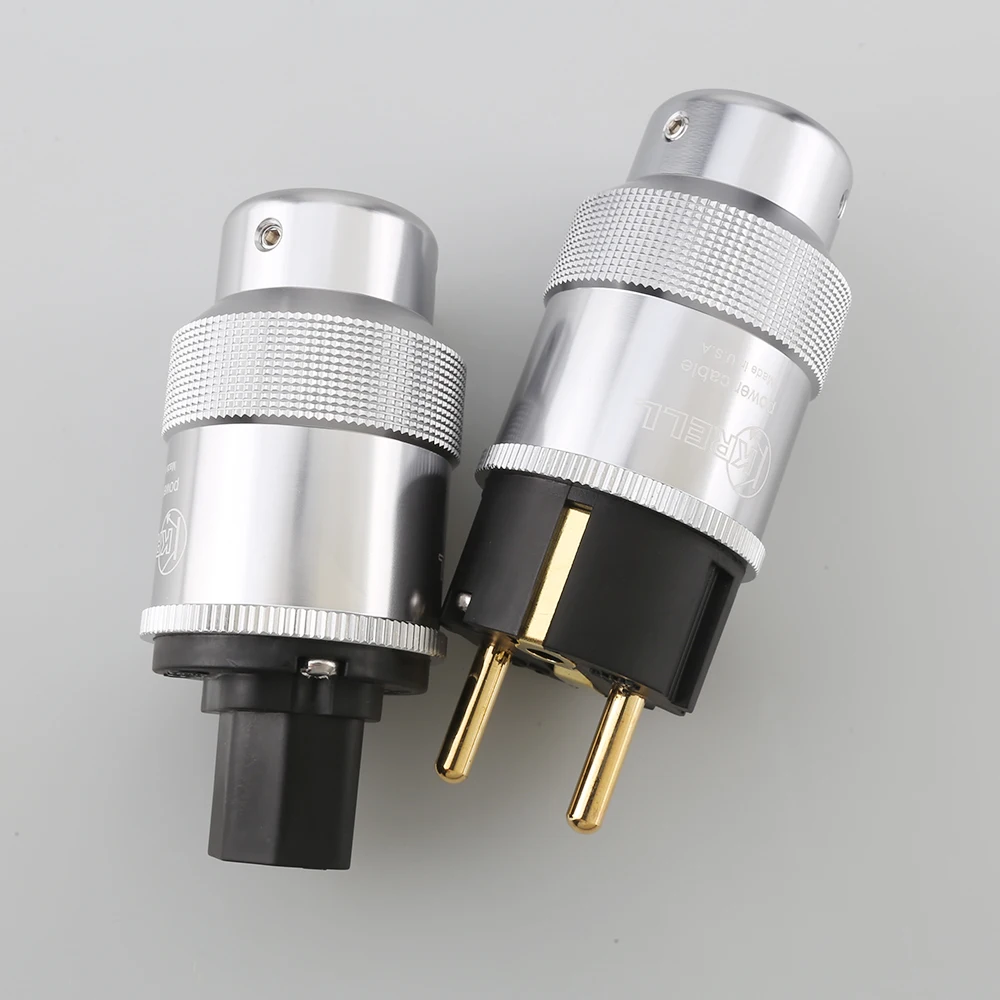 New Hi-End Gold Plated US/EU Power Plug IEC Audio Connector HiFi AC Power Cord Plugs For Audiophile DIY Mains Cable