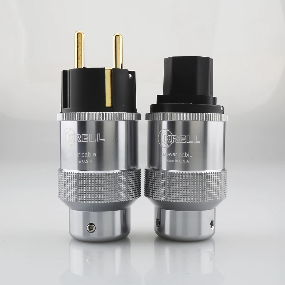 New Hi-End Gold Plated US/EU Power Plug IEC Audio Connector HiFi AC Power Cord Plugs For Audiophile DIY Mains Cable