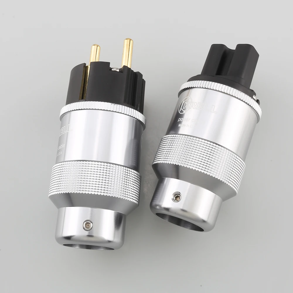 New Hi-End Gold Plated US/EU Power Plug IEC Audio Connector HiFi AC Power Cord Plugs For Audiophile DIY Mains Cable