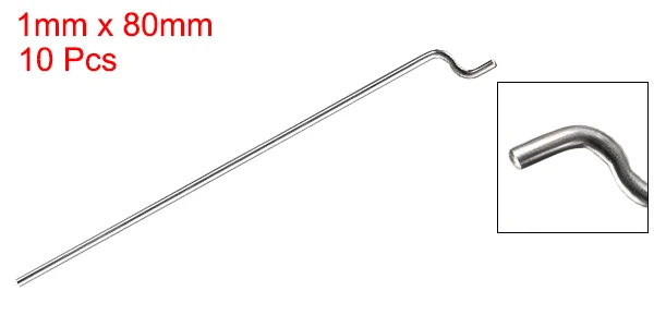 10pcs 1mm Diameter 80/180/300/400mm Total Length Steel Z Pull/Push Rods Parts Tools for RC Airplane Plane Boat Replacement