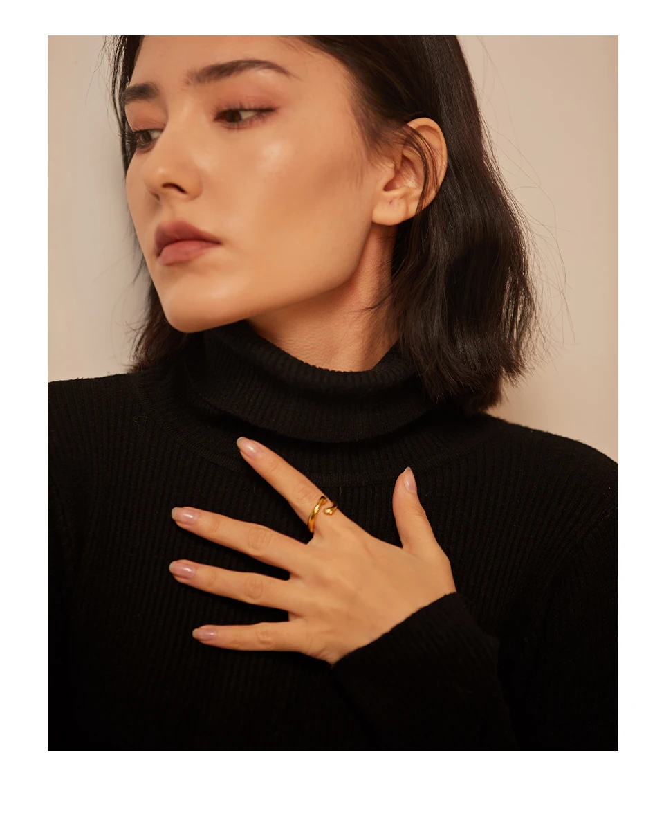 Yhpup New Design Embrace Ring Stainless Steel Jewelry Women 18 K Plated Metal Texture Gold Occident Accessories кольцо женское