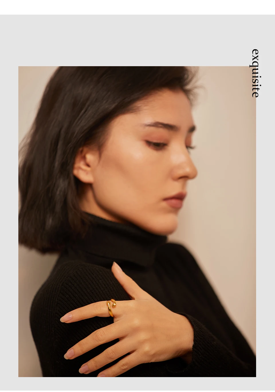 Yhpup New Design Embrace Ring Stainless Steel Jewelry Women 18 K Plated Metal Texture Gold Occident Accessories кольцо женское
