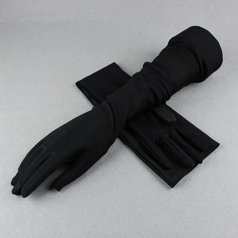 51CM Long Summer Women Thin Breathable Sun Protection Anti-UV Gloves Outdoor Drive Cycling Cover Scar Arm Sleeve Solid Soft