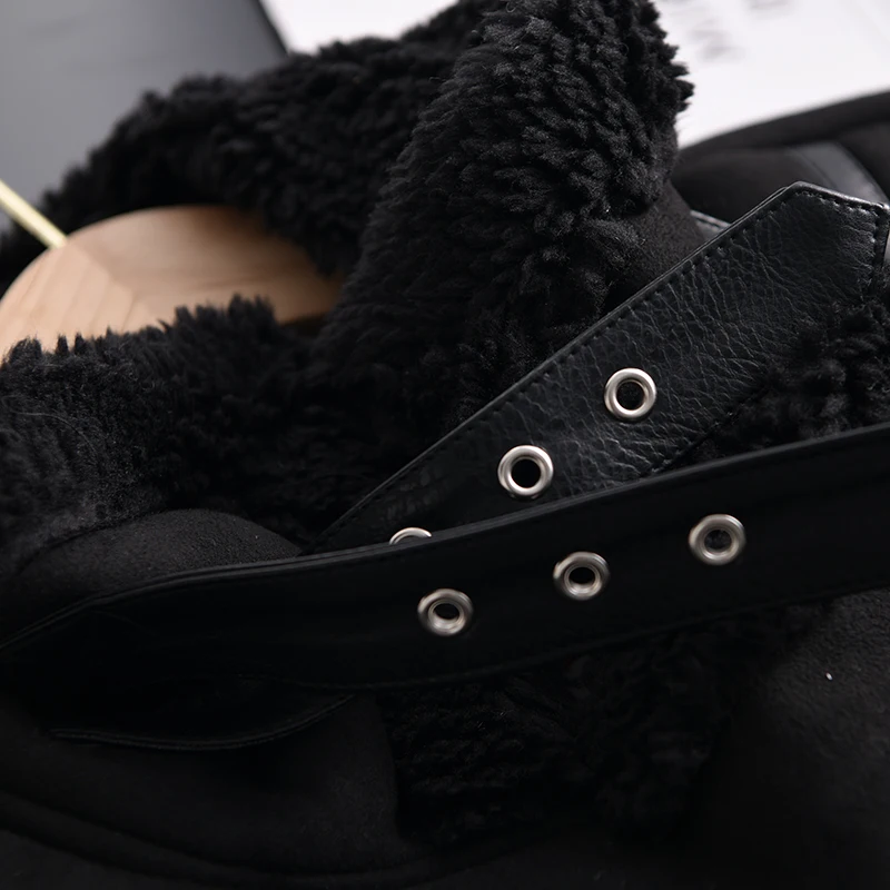 Ailegogo Winter Women Thick Warm Suede Lamb Jacket Short Motorcycle Brown Coats Faux Shearling Sheepskin Leather Jackets Outwear