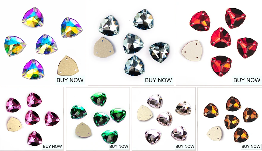 Mix Colors Crystal Trilliant Strass Sew on Stones K9 Glass Crystal Craft Sewing Rhinestones for Wedding Dresses Decoration