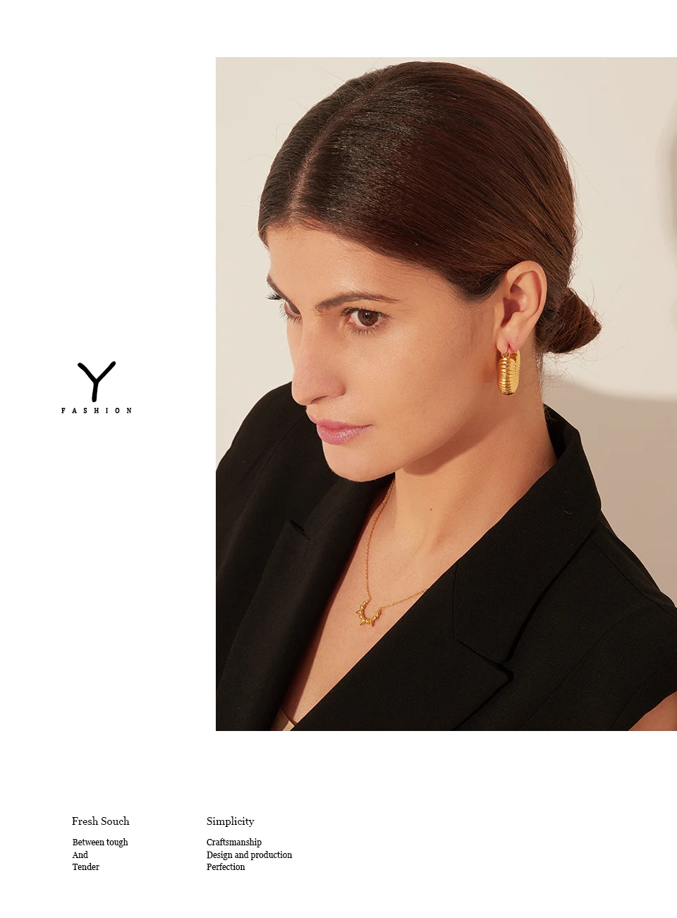 Yhpup Trendy Round Chunky Hoop Earrings Gold Stainless Steel Bijoux Ete Jewlery New Metal 18 K Plated Accessories Waterproof
