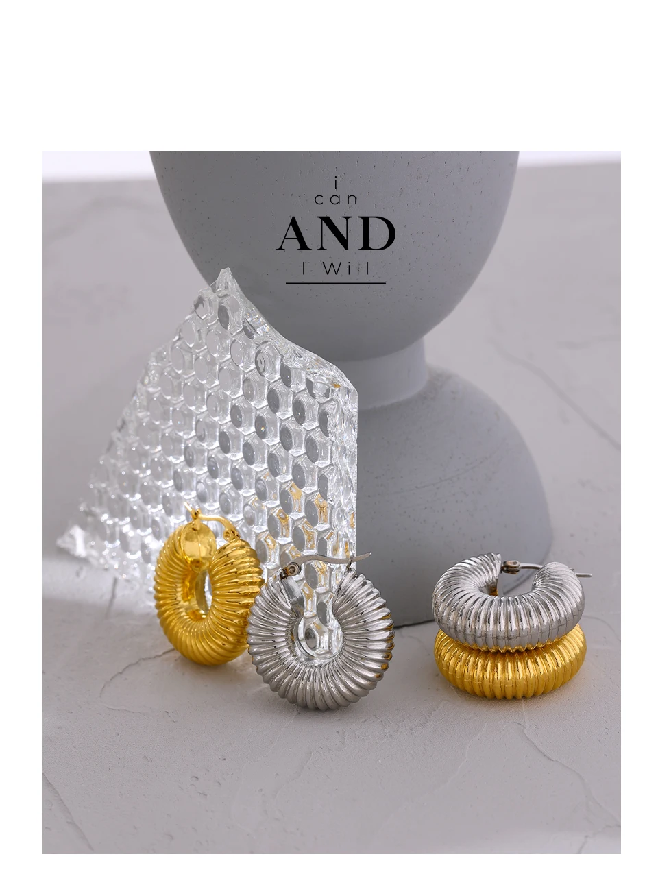 Yhpup Trendy Round Chunky Hoop Earrings Gold Stainless Steel Bijoux Ete Jewlery New Metal 18 K Plated Accessories Waterproof