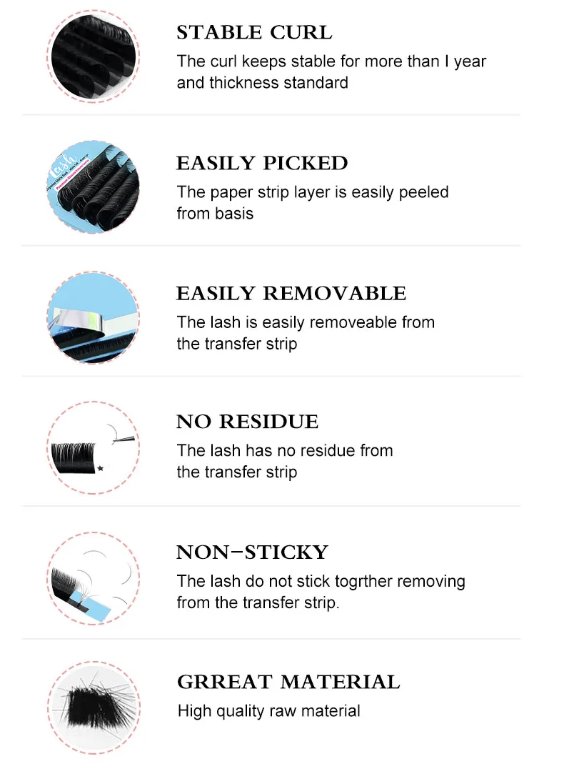 MASSCAKU Wholesale Price Eyelash Extensions for Salon Soft Thin Tip Length 7-20mm Eyelash Lash Supplies
