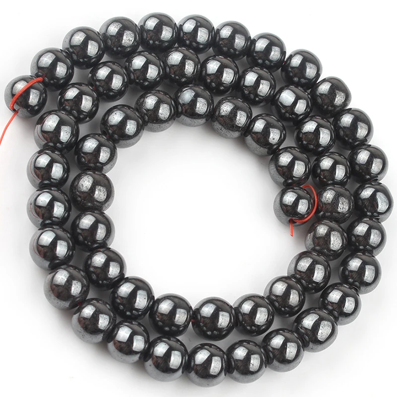 AAA+ Color Retention Gold-Plated Hematite Beads Natural Stone Round Cube Spacer Loose Beads for jewelry Making DIY Bracelet 15''