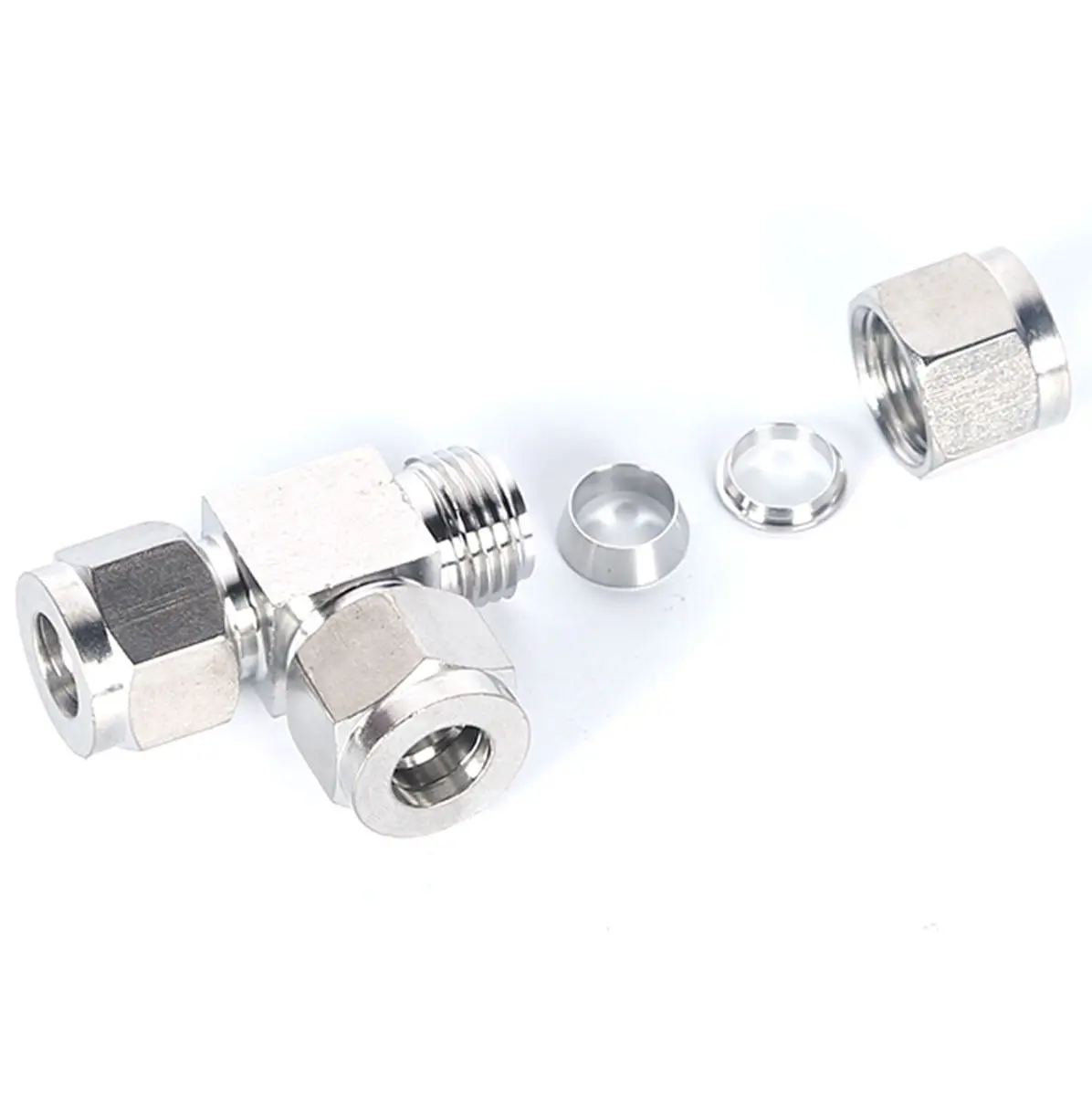 Fit Tube O/D 3-25mm 1/8" 1/4" 3/8" 1/2" 304 Stainless Equal Straight Ferrule Pneumatic Air Compression Fitting