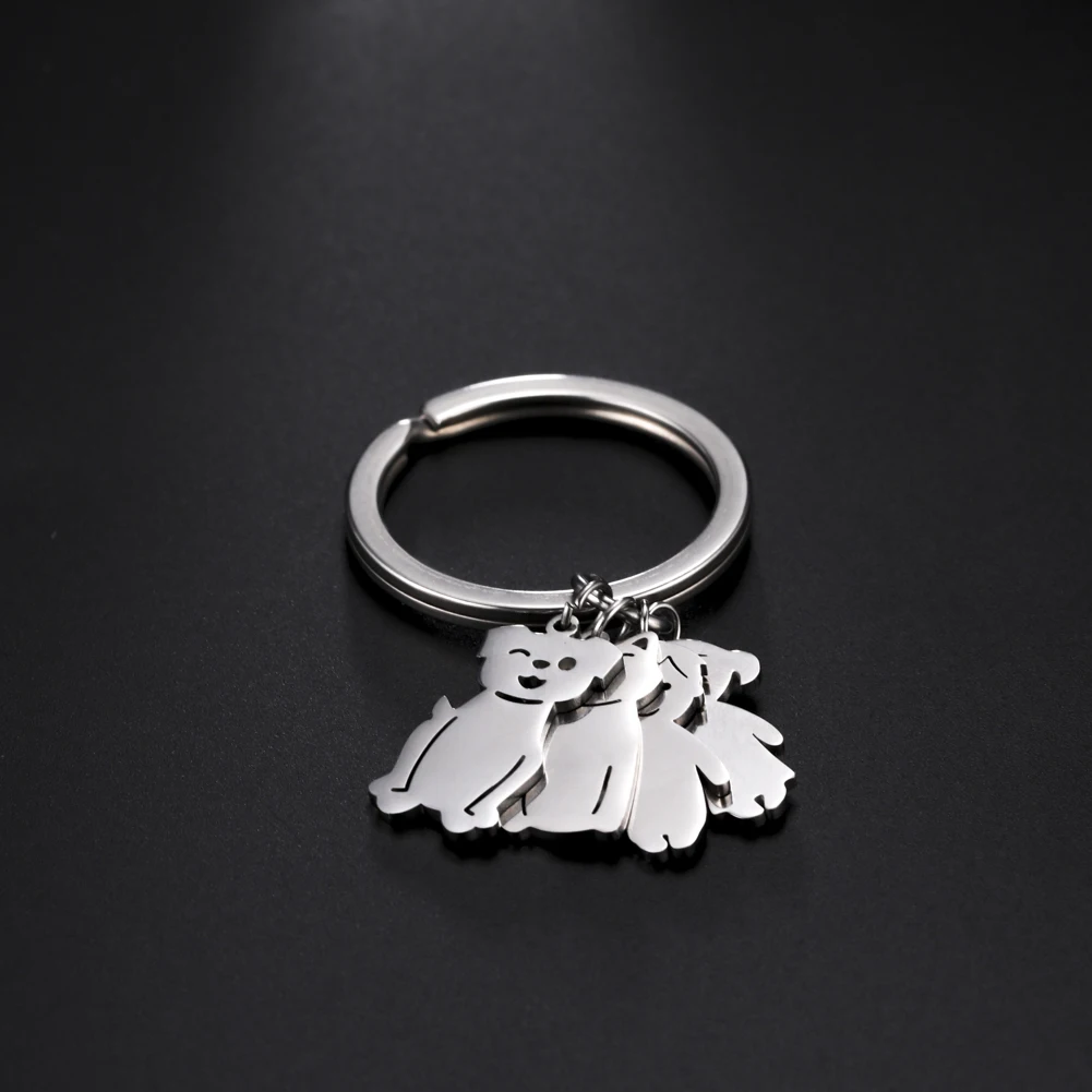 Boy Girl Couple Mother Kid Gift Personalized Keychain Custom Name Key Chain for Women Men Family Mom Dad Stainless Steel Jewelry