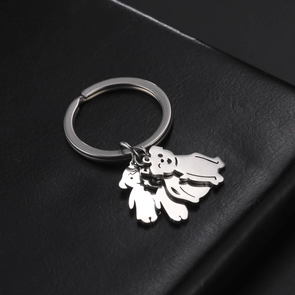 Boy Girl Couple Mother Kid Gift Personalized Keychain Custom Name Key Chain for Women Men Family Mom Dad Stainless Steel Jewelry