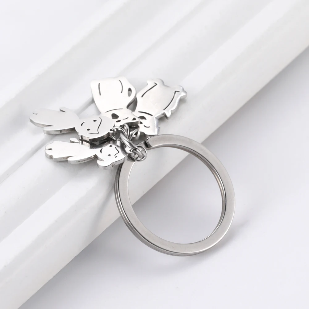 Boy Girl Couple Mother Kid Gift Personalized Keychain Custom Name Key Chain for Women Men Family Mom Dad Stainless Steel Jewelry