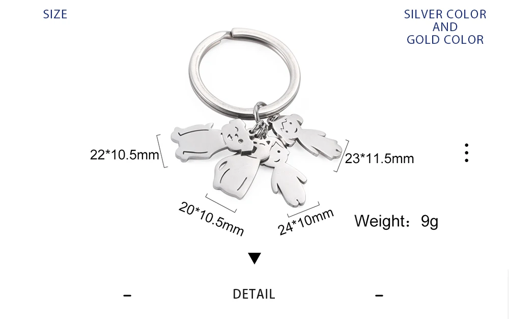 Boy Girl Couple Mother Kid Gift Personalized Keychain Custom Name Key Chain for Women Men Family Mom Dad Stainless Steel Jewelry