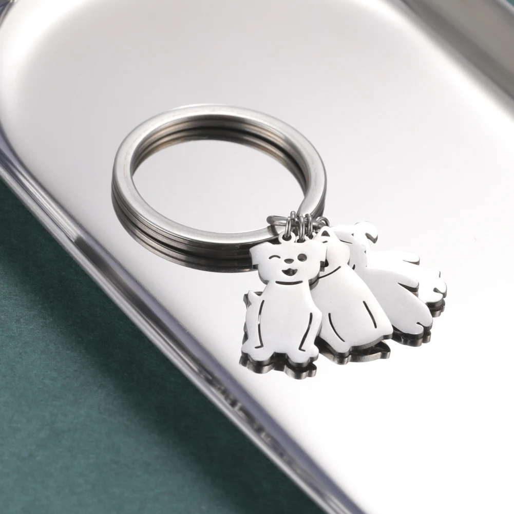 Boy Girl Couple Mother Kid Gift Personalized Keychain Custom Name Key Chain for Women Men Family Mom Dad Stainless Steel Jewelry