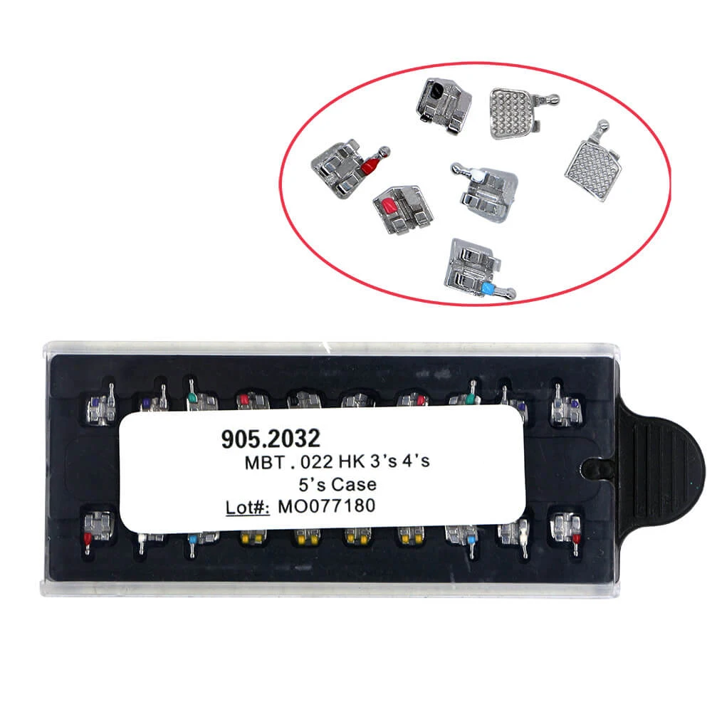 Orthodontic Brackets 1 Pack Metal Mini Roth Slot 022 345 3 Hooks Dental Braces For Teeth MBT 018 Dentist Materials Dentistry