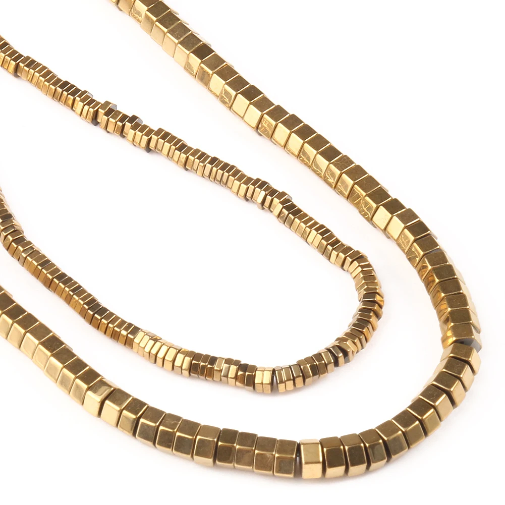 Natural Gold Plating Hematite Beads Color Retention Loose Rondelle Spacer Beads for Jewelry Making DIY Gift Bracelets Necklace