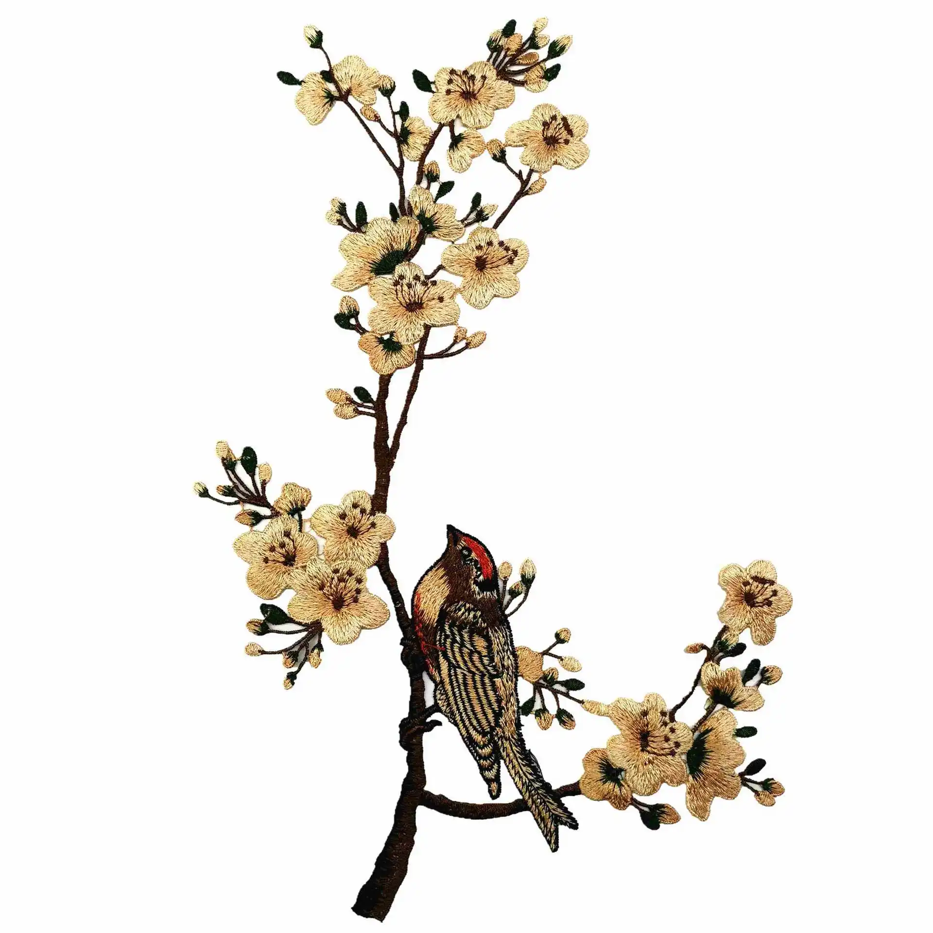 Dancing Bird Plum Blossom Water Soluble Embroidery Collar Flower Water Soluble Flower Cloth Stickers Sewing Accessories Cheongsa