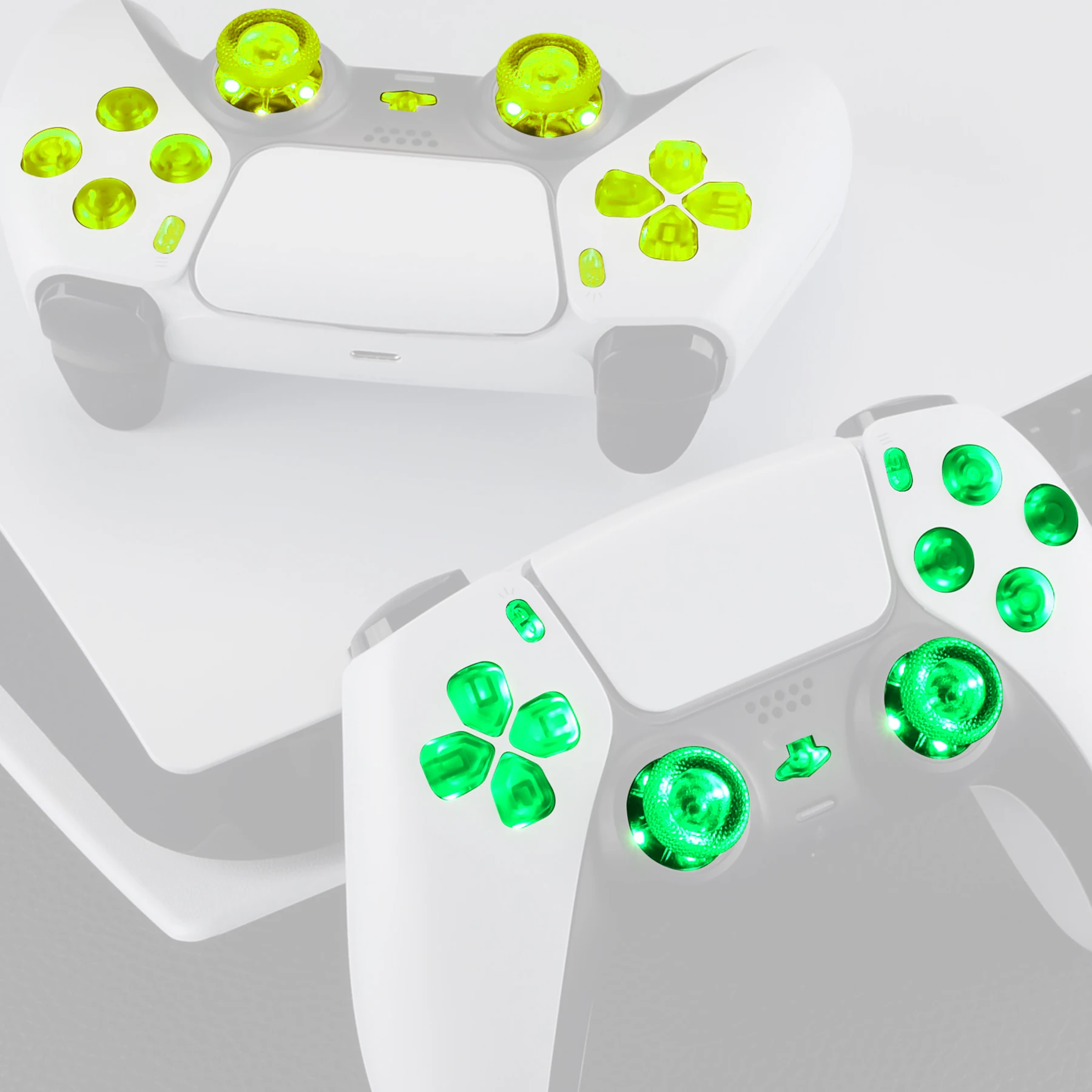 eXtremeRate Multi-Colors Luminated Dpad Thumbstick Share Home Face Buttons, DTF V3 LED Kit for PS5 Controller BDM-010 & BDM-020