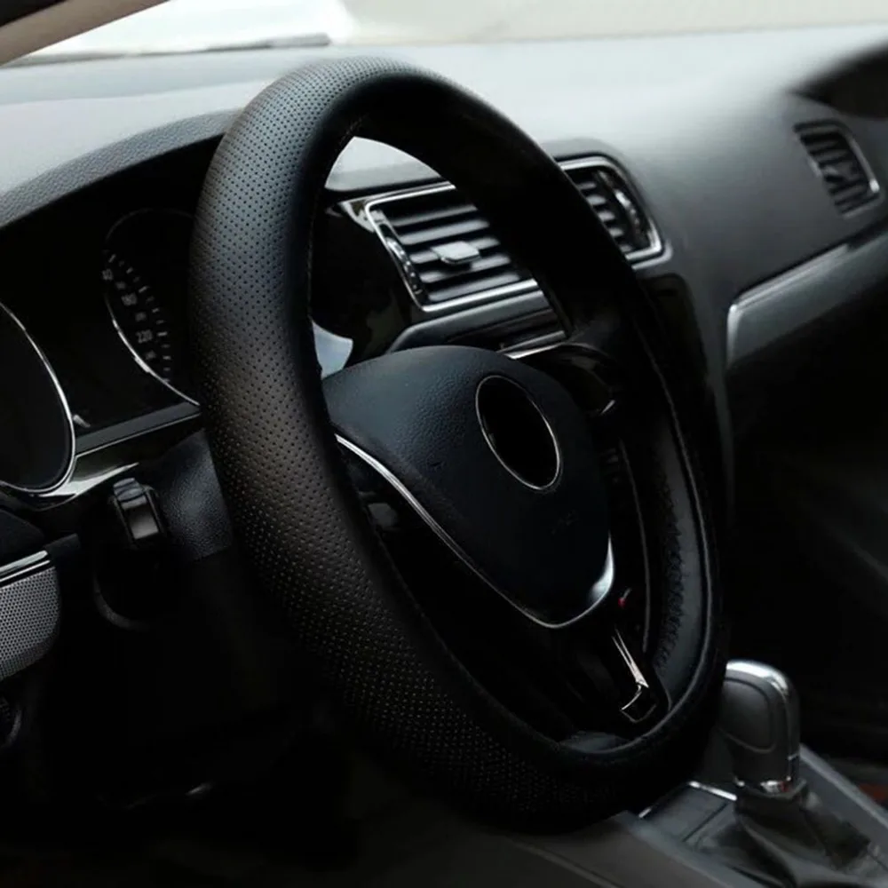 DIY Car Steering Wheel Braid Cover Fiber Leather With Needle Braid on Steering Wheel SkidProof Car Styling Interior accessories