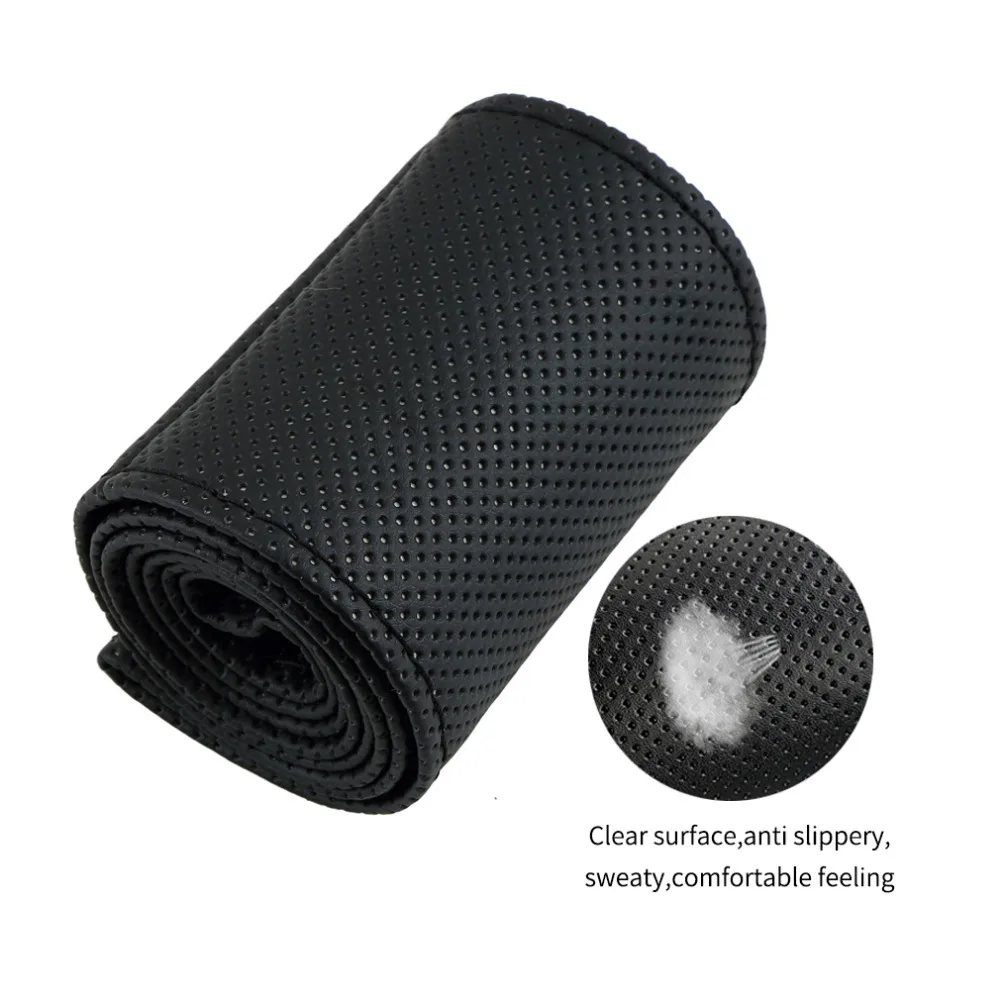 DIY Car Steering Wheel Braid Cover Fiber Leather With Needle Braid on Steering Wheel SkidProof Car Styling Interior accessories