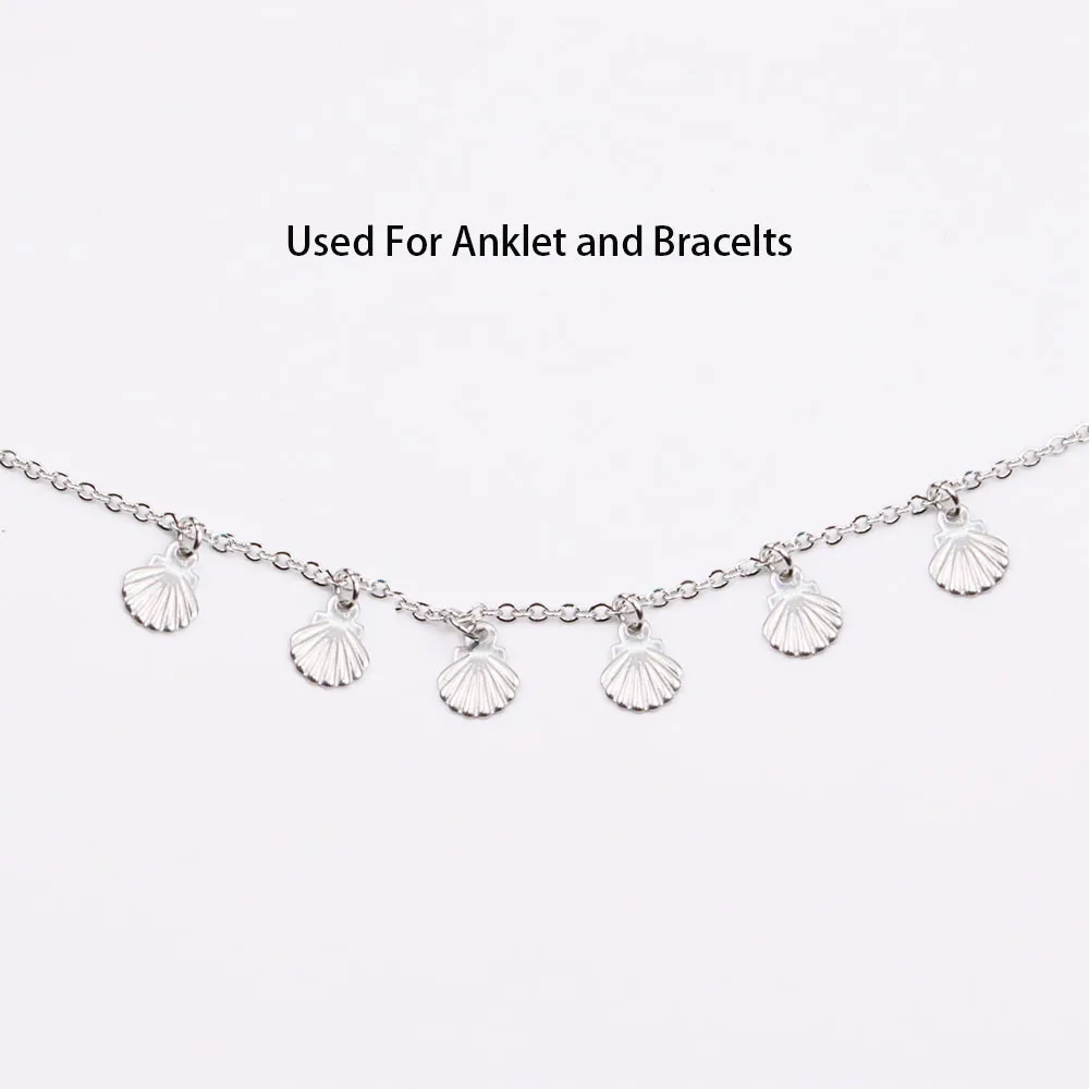 100/20pcs 6mm Wholesale StainlessSteel Mini Shell Dangling Charms DIY Anklets Earrings Bracelets Unfading Colorless 2 Colors