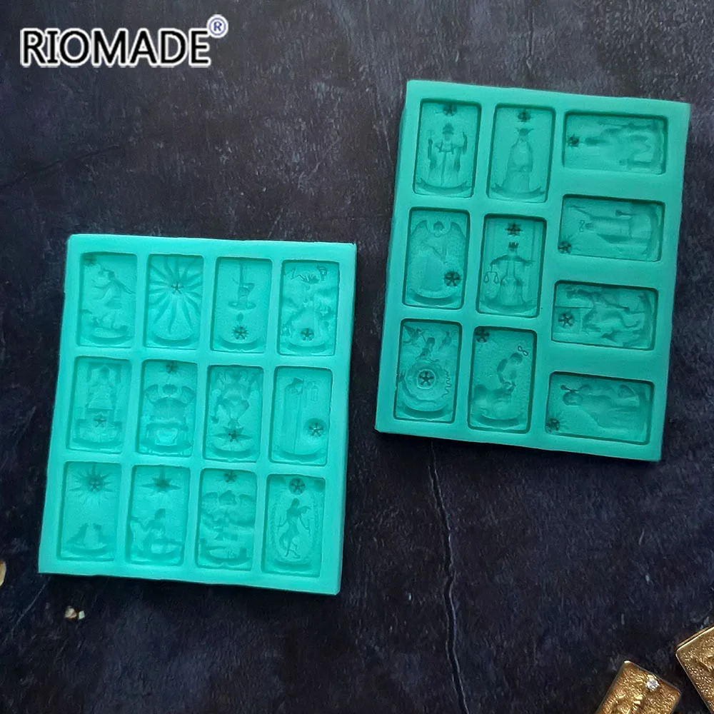 Tarot Silicone Fondant Mold Chocolate Dessert Baking Cake Decorating Tools Resin Handmade Epoxy Mould Making Bakeware Kitchen