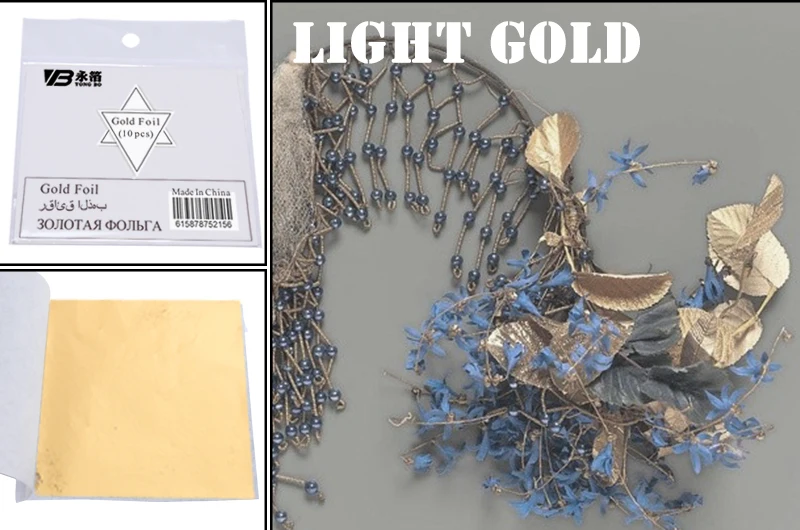 100pcs/10colors Sheet Rose Red Gold Leaf Imitation Sliver Foil Papers DIY Art Crafts Design Packaging Material Food Decor