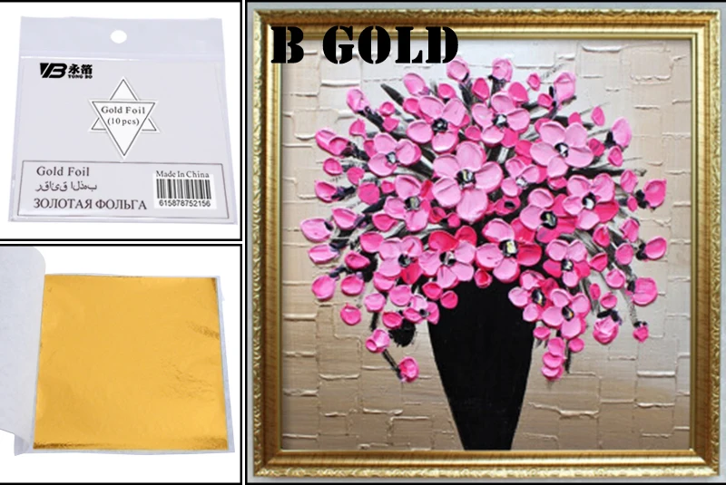 100pcs/10colors Sheet Rose Red Gold Leaf Imitation Sliver Foil Papers DIY Art Crafts Design Packaging Material Food Decor