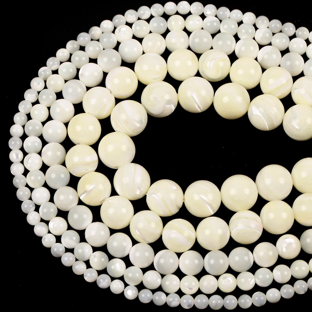 Natural Sea Shell White Horseshoe Snail Loose Spacer Beads For Jewelry Making DIY Bracelet Necklace Handmade 4/6/8/10/12mm