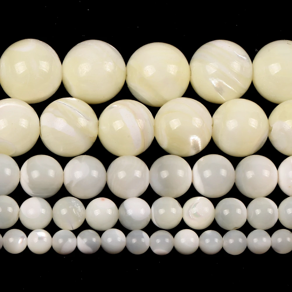 Natural Sea Shell White Horseshoe Snail Loose Spacer Beads For Jewelry Making DIY Bracelet Necklace Handmade 4/6/8/10/12mm