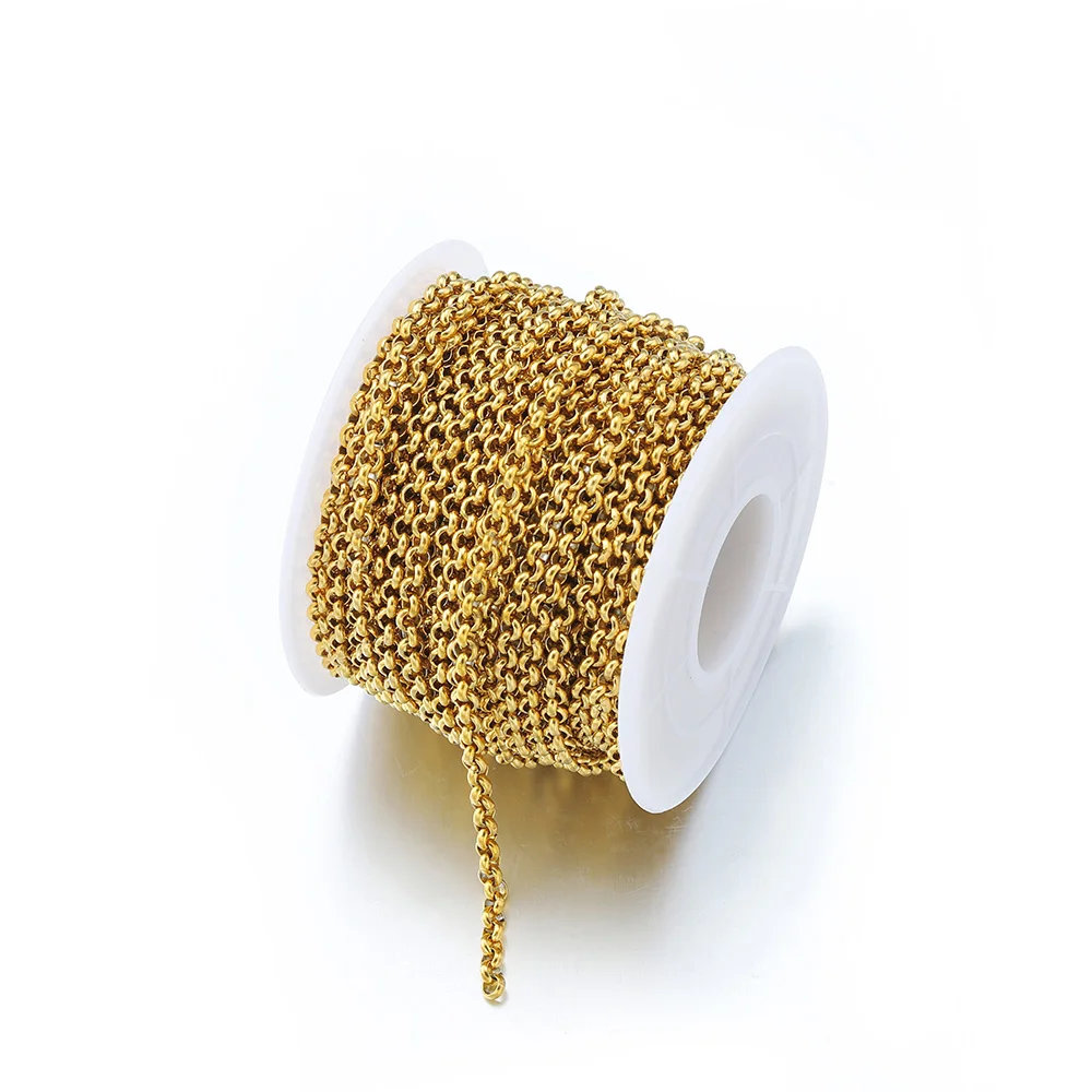 1Meter Gold Color Stainless Steel Chains Necklace Chain for DIY Bracelet Jewelry Making Components Findings Supplies 2.5/3/4mm