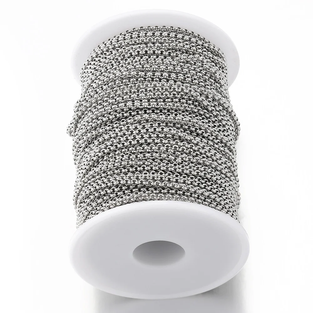 1Meter Gold Color Stainless Steel Chains Necklace Chain for DIY Bracelet Jewelry Making Components Findings Supplies 2.5/3/4mm