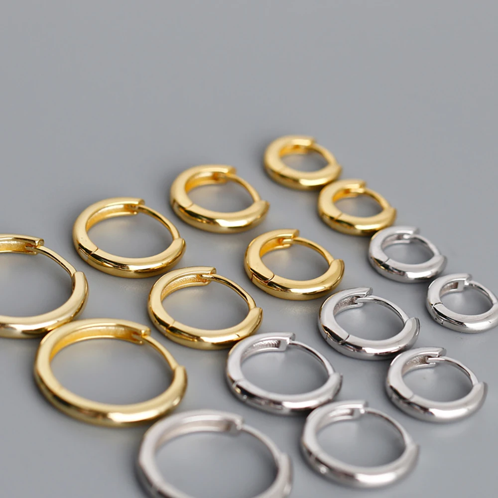 Stainless Steel 1 Pair Minimalist Huggie Hoop Earrings For Women Gold Color Tiny Round Circle 6/8/10mm Punk Unisex Rock Earring
