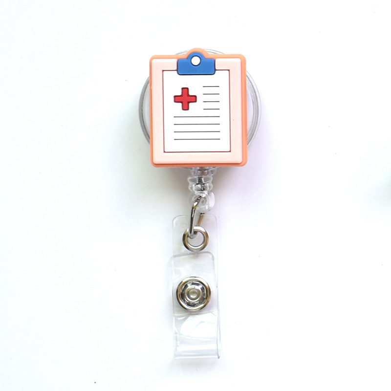 2022 New Design 1 Piece High Quality Silicone Retractable Hospital Nurse Badge Holder Reel Cute Cartoon ID Card Holder Keychains