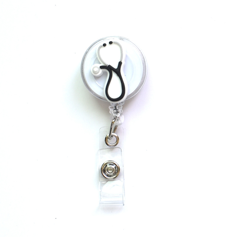2022 New Design 1 Piece High Quality Silicone Retractable Hospital Nurse Badge Holder Reel Cute Cartoon ID Card Holder Keychains