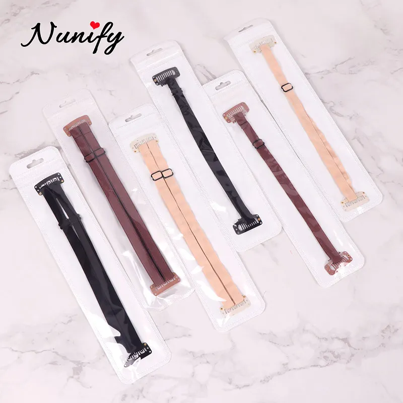 Black Blonde Lifed Eyes Band With Clips Adjustable Long Size Elastic Band For Hair Clip Stretch Straps Rubber Band With Clip