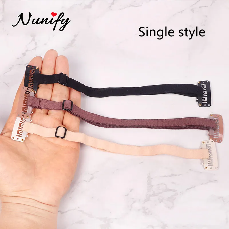 Black Blonde Lifed Eyes Band With Clips Adjustable Long Size Elastic Band For Hair Clip Stretch Straps Rubber Band With Clip