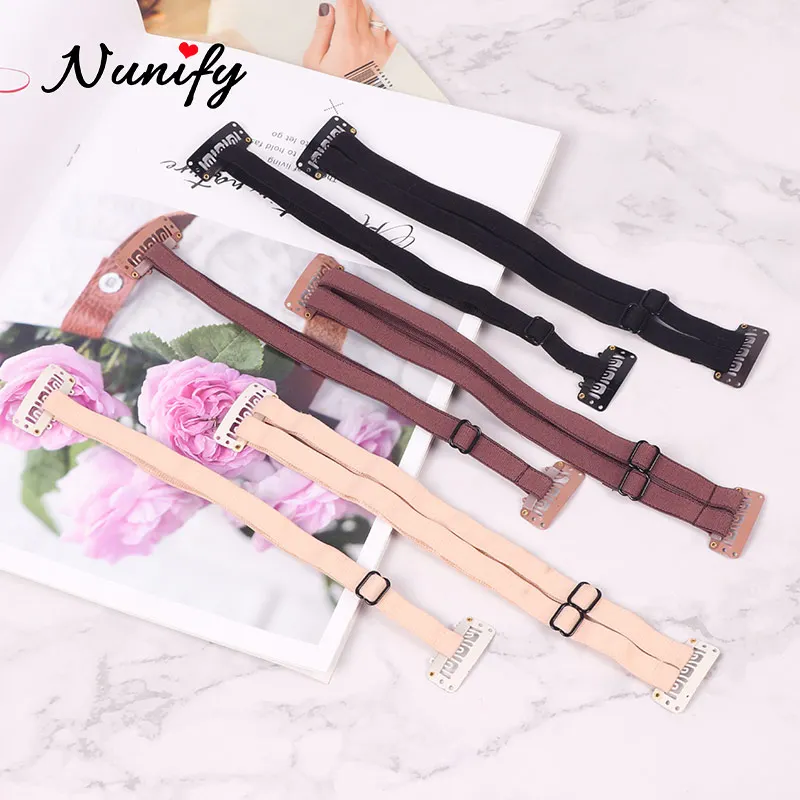 Black Blonde Lifed Eyes Band With Clips Adjustable Long Size Elastic Band For Hair Clip Stretch Straps Rubber Band With Clip