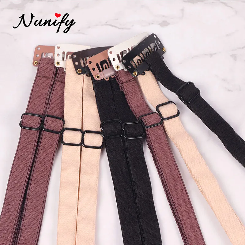 Black Blonde Lifed Eyes Band With Clips Adjustable Long Size Elastic Band For Hair Clip Stretch Straps Rubber Band With Clip