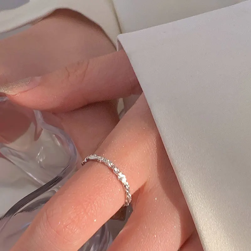 VENTFILLE 925 Sterling Silver Personalized Opening Simple Niche Design Ins Fashion Ring