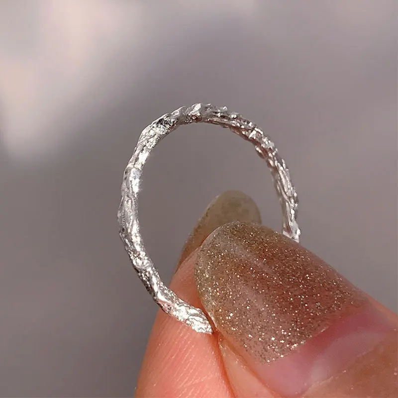 VENTFILLE 925 Sterling Silver Personalized Opening Simple Niche Design Ins Fashion Ring