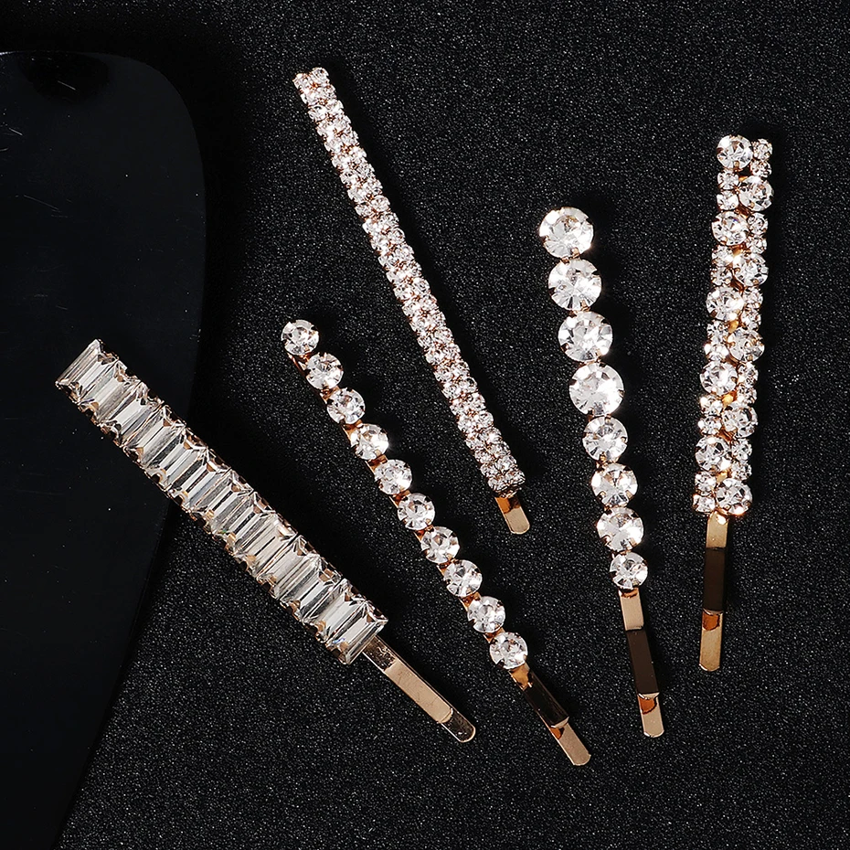 Miallo Fashion Rhinestone Hair Clips for Women Girls Hair Accessories Trendy Hair Jewelry Hairpin Headwear Party Headpiece Gift