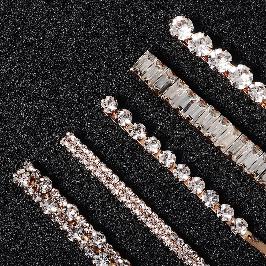 Miallo Fashion Rhinestone Hair Clips for Women Girls Hair Accessories Trendy Hair Jewelry Hairpin Headwear Party Headpiece Gift